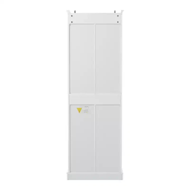 Meuble de rangement de salle de bain autoportant avec tiroir, étagères réglable et fixe, portes à fermeture douce, blanc