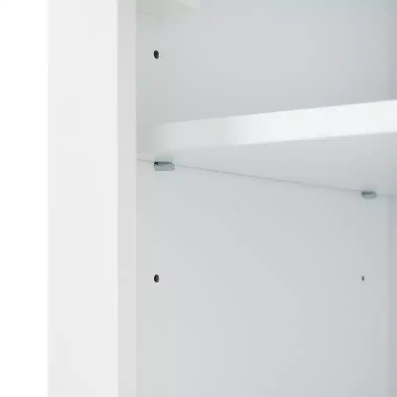 Meuble de rangement de salle de bain autoportant avec tiroir, étagères réglable et fixe, portes à fermeture douce, blanc