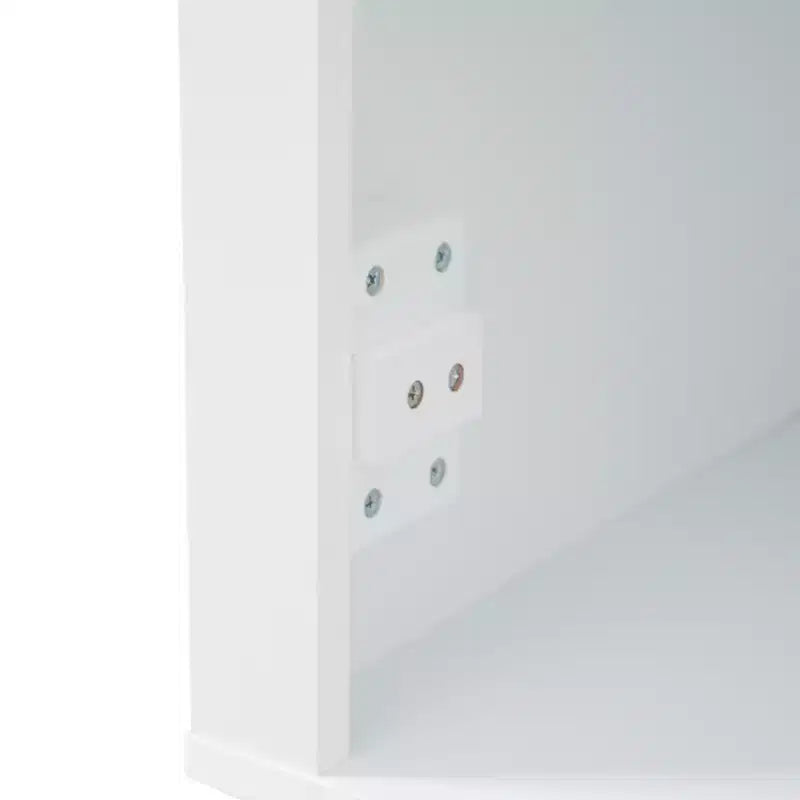Meuble de rangement de salle de bain autoportant avec tiroir, étagères réglable et fixe, portes à fermeture douce, blanc
