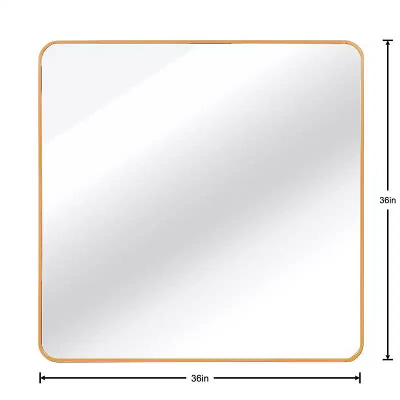 Miroir mural carré de 36 po. avec cadre en aluminium noir pour meuble-lavabo de salle de bain