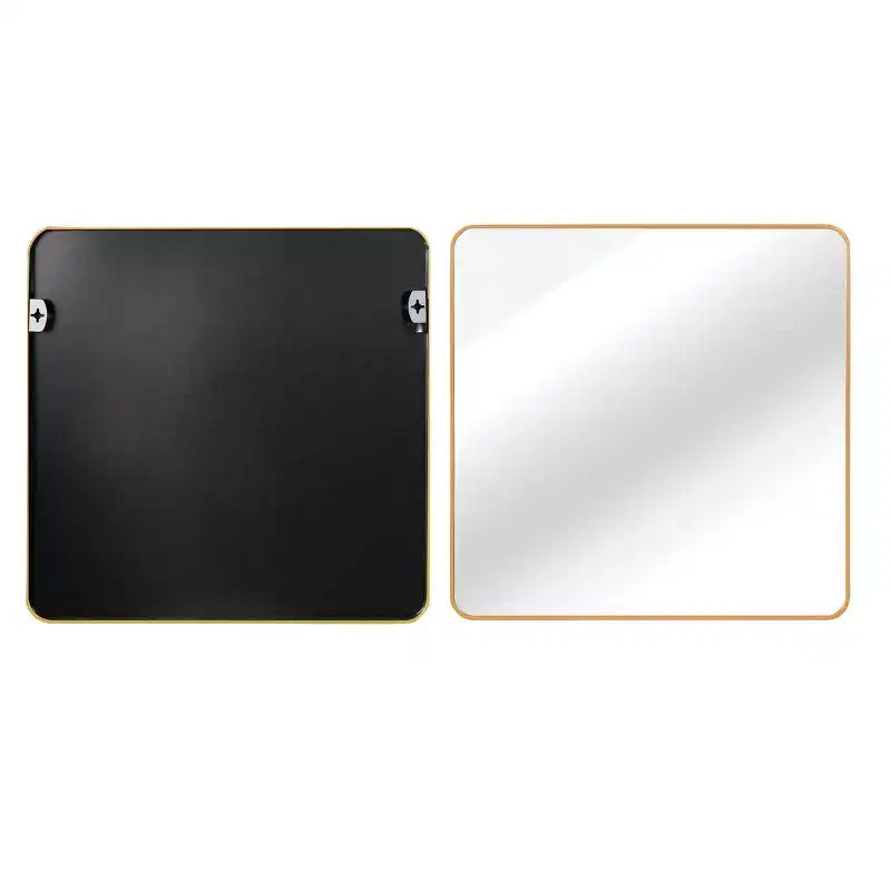Miroir mural carré de 36 po. avec cadre en aluminium noir pour meuble-lavabo de salle de bain