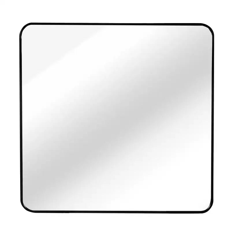 Miroir mural carré de 36 po. avec cadre en aluminium noir pour meuble-lavabo de salle de bain