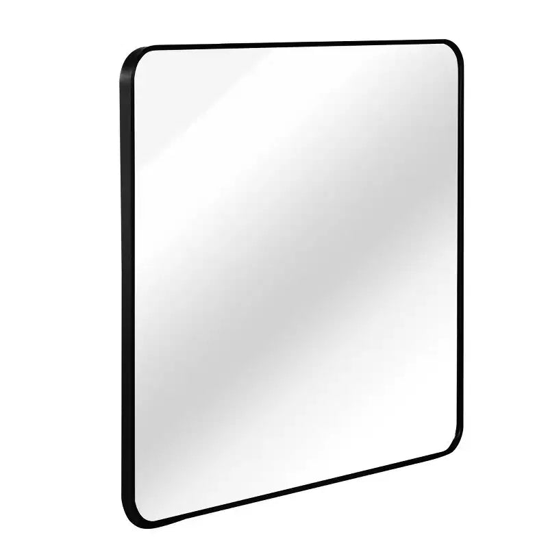 Miroir mural carré de 36 po. avec cadre en aluminium noir pour meuble-lavabo de salle de bain