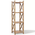 vidaXL Bookcase Bamboo Compact Shelf Square Tropical Bamboo Shelf