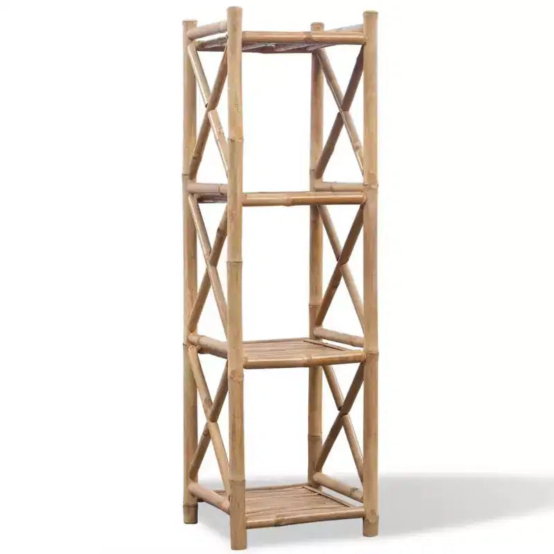 vidaXL Bookcase Bamboo Compact Shelf Square Tropical Bamboo Shelf