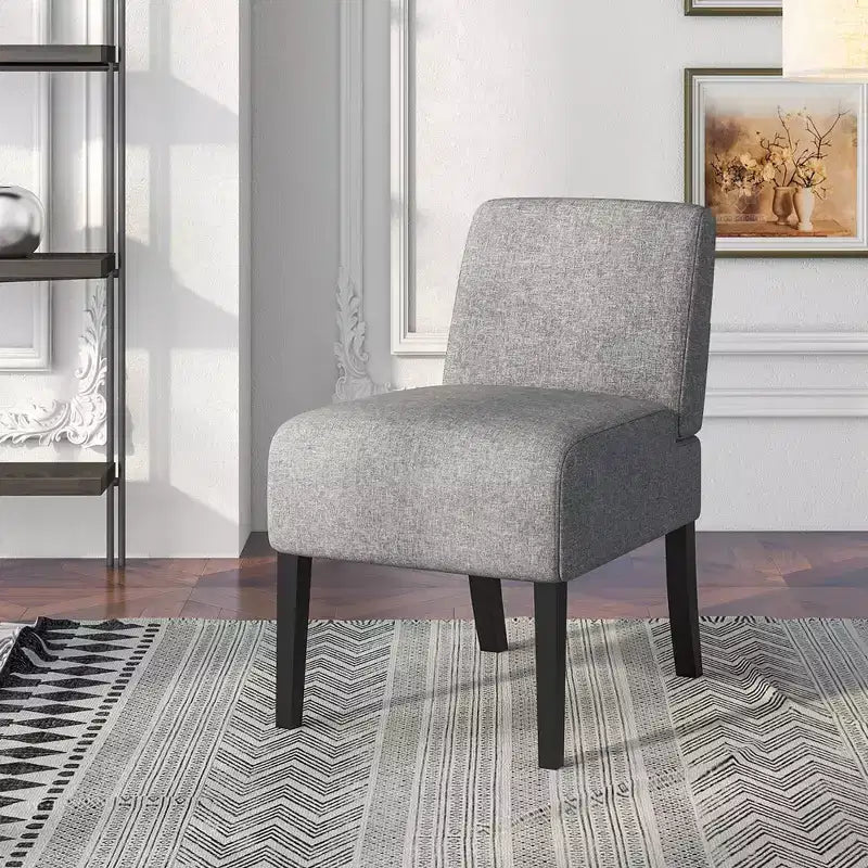 Lot de 4 chaises d'appoint sans accoudoirs avec pieds en bois d'hévéa, chaises de coiffeuse modernes pour chambre à coucher