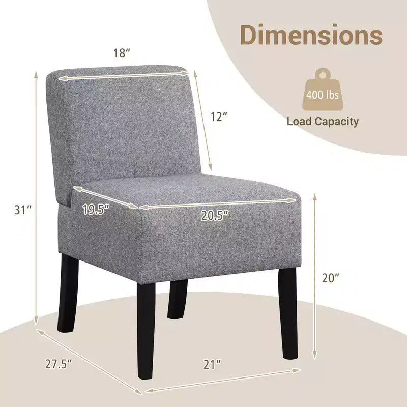 Lot de 4 chaises d'appoint sans accoudoirs avec pieds en bois d'hévéa, chaises de coiffeuse modernes pour chambre à coucher