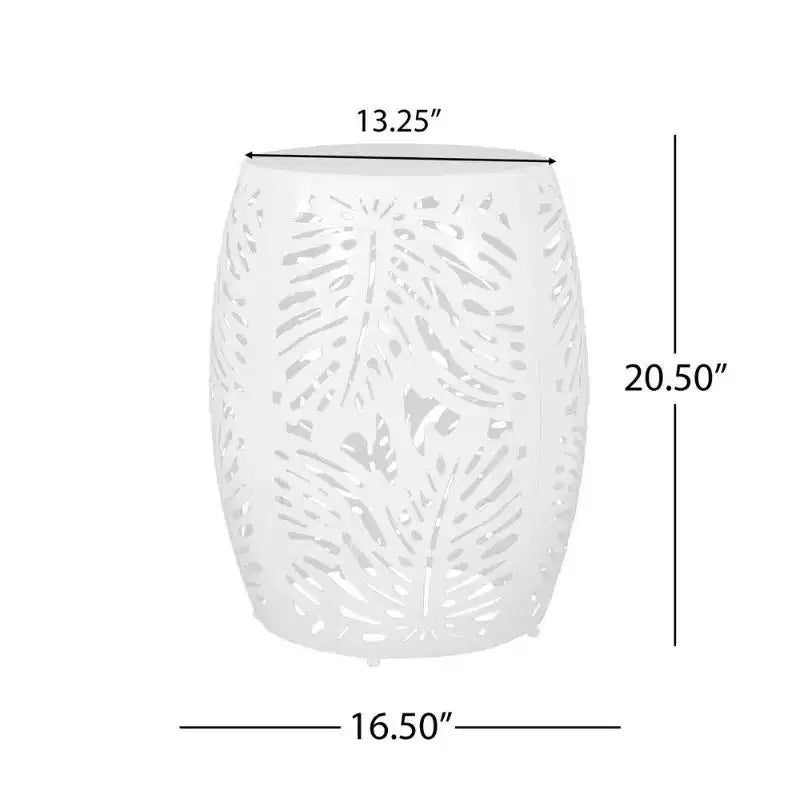 Table basse, table d'appoint pour canapé, table basse moderne au sol, grande table d'appoint en métal - Finition blanche pour salon/terrasse