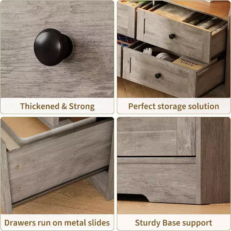 Commode étroite à 6 tiroirs avec étagère ouverte, petite commode peu encombrante pour chambre d'enfant, appartement, placard, meuble de rangement moderne, montage facile