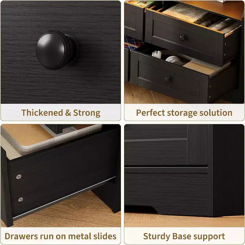 Commode étroite à 6 tiroirs avec étagère ouverte, petite commode peu encombrante pour chambre d'enfant, appartement, placard, meuble de rangement moderne, montage facile