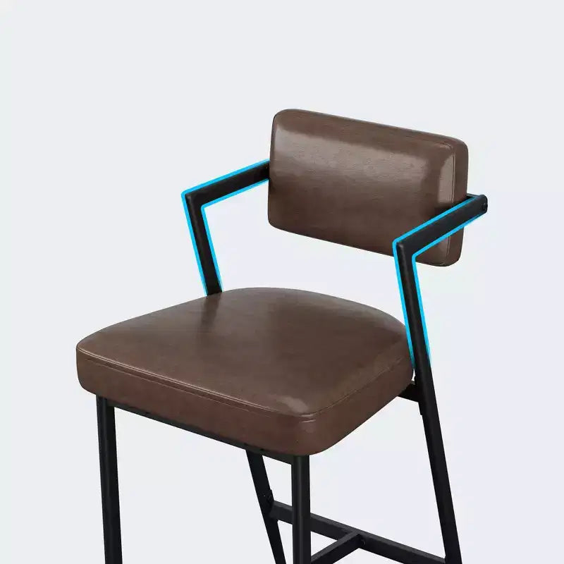 Lot de 2 tabourets de bar à coussins épais, hauteur de comptoir de 68 cm, avec repose-pieds, revêtement en similicuir pour îlot de cuisine ou bar