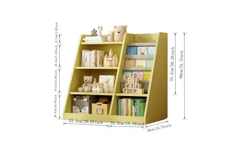 Étagères ouvertes pour enfants à 4 niveaux, Présentoir à livres pour tout-petits, Étagères à livres en forme d'échelle, Bibliothèques en bois pour chambre, salle de jeux, salle de classe