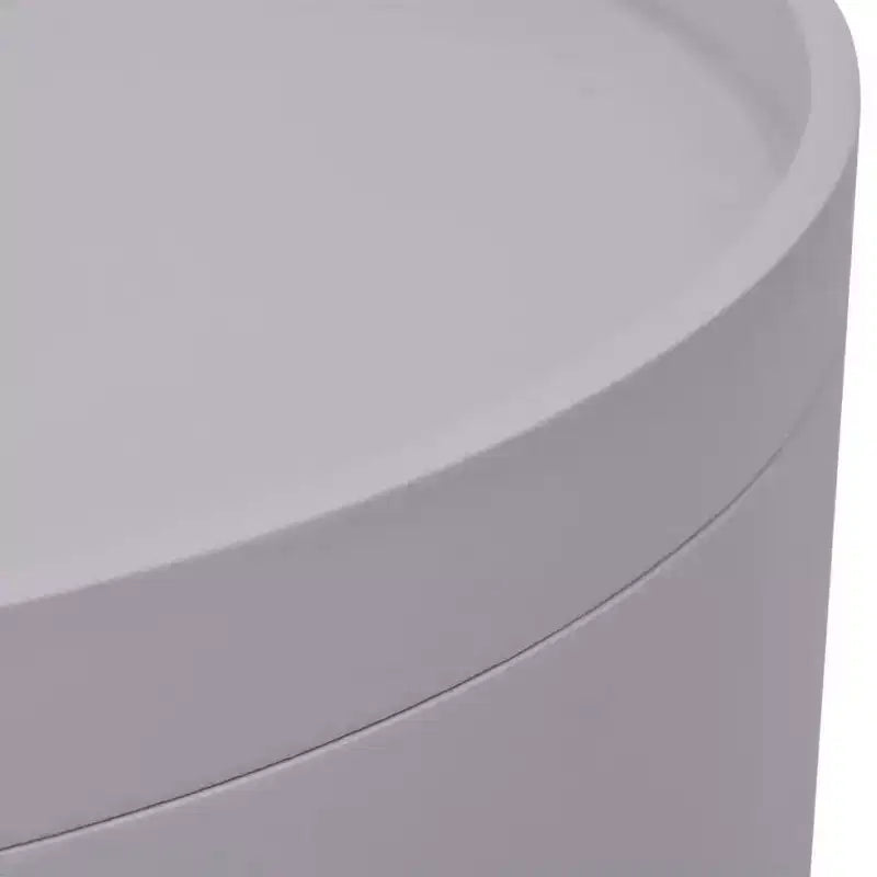 Table d'appoint avec plateau de service rond 15,6x17,5 Gris