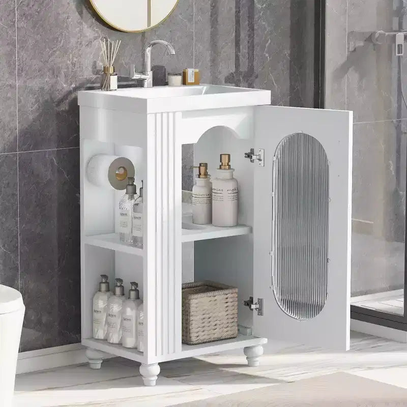 20 petits meubles-lavabos de salle de bain avec rangement, meuble bas de salle de bain avec étagère réglable