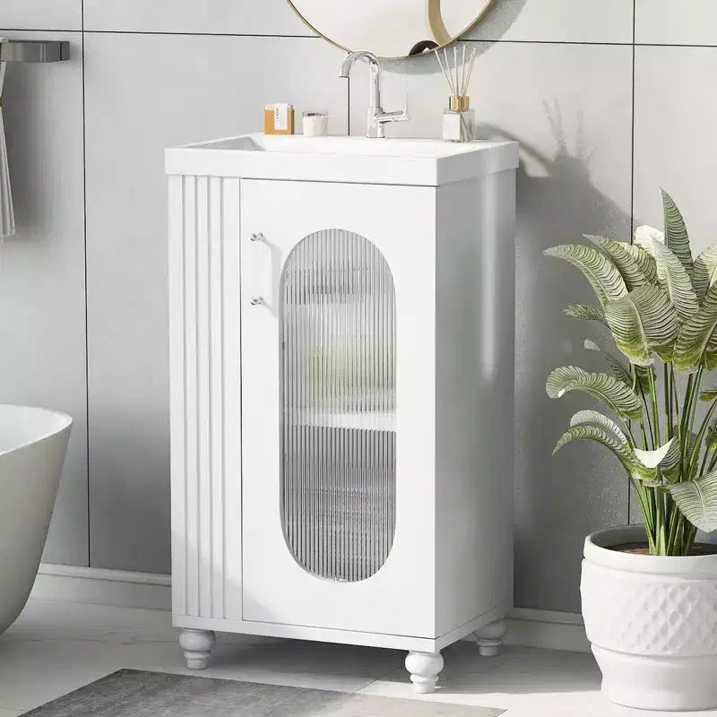 20 petits meubles-lavabos de salle de bain avec rangement, meuble bas de salle de bain avec étagère réglable