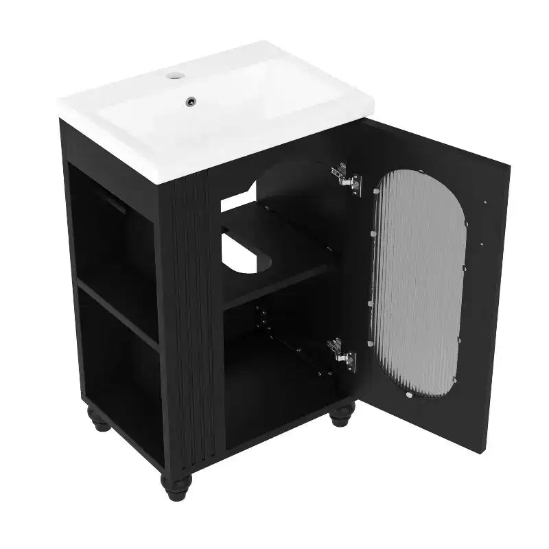 20 petits meubles-lavabos de salle de bain avec rangement, meuble bas de salle de bain avec étagère réglable