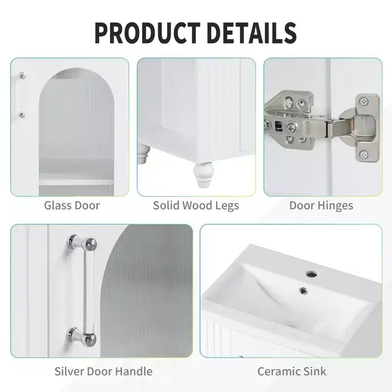 20 petits meubles-lavabos de salle de bain avec rangement, meuble bas de salle de bain avec étagère réglable