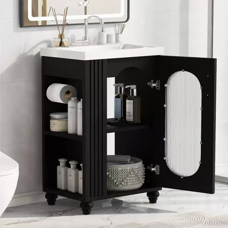 20 petits meubles-lavabos de salle de bain avec rangement, meuble bas de salle de bain avec étagère réglable