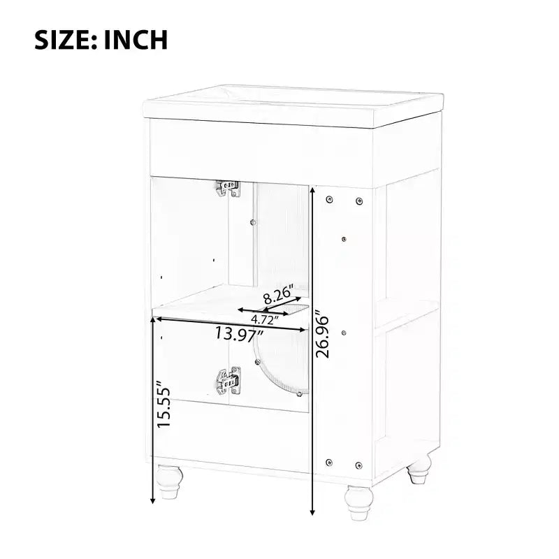 20 petits meubles-lavabos de salle de bain avec rangement, meuble bas de salle de bain avec étagère réglable