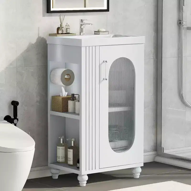 20 petits meubles-lavabos de salle de bain avec rangement, meuble bas de salle de bain avec étagère réglable