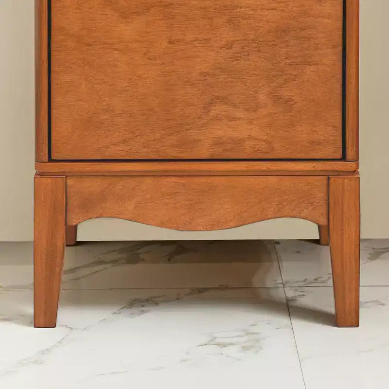 Meuble de salle de bain moderne sur pied et armoire à linge avec étagères réglables et quincaillerie en laiton antique