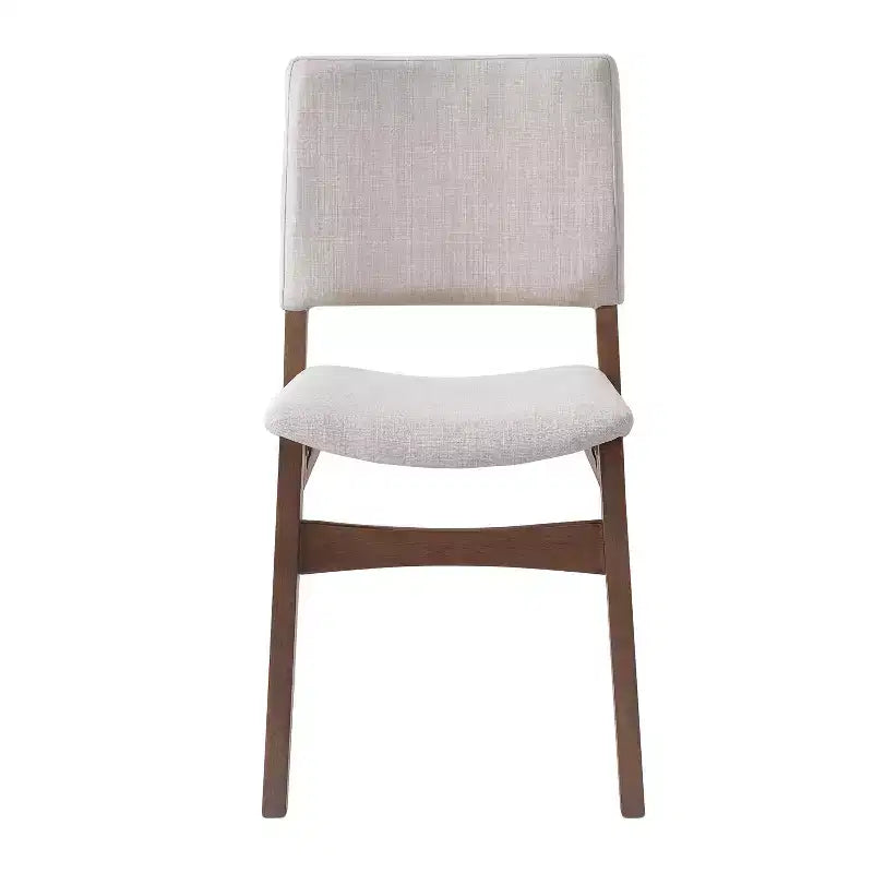 Chaises de salle à manger empilables rembourrées, assise et dossier en tissu de lin, cadre en bois massif, chaises de cuisine rustiques pour salle à manger et salon