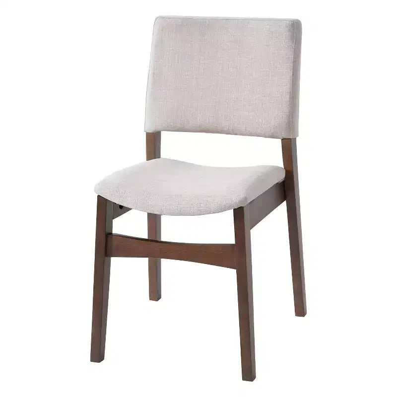 Chaises de salle à manger empilables rembourrées, assise et dossier en tissu de lin, cadre en bois massif, chaises de cuisine rustiques pour salle à manger et salon