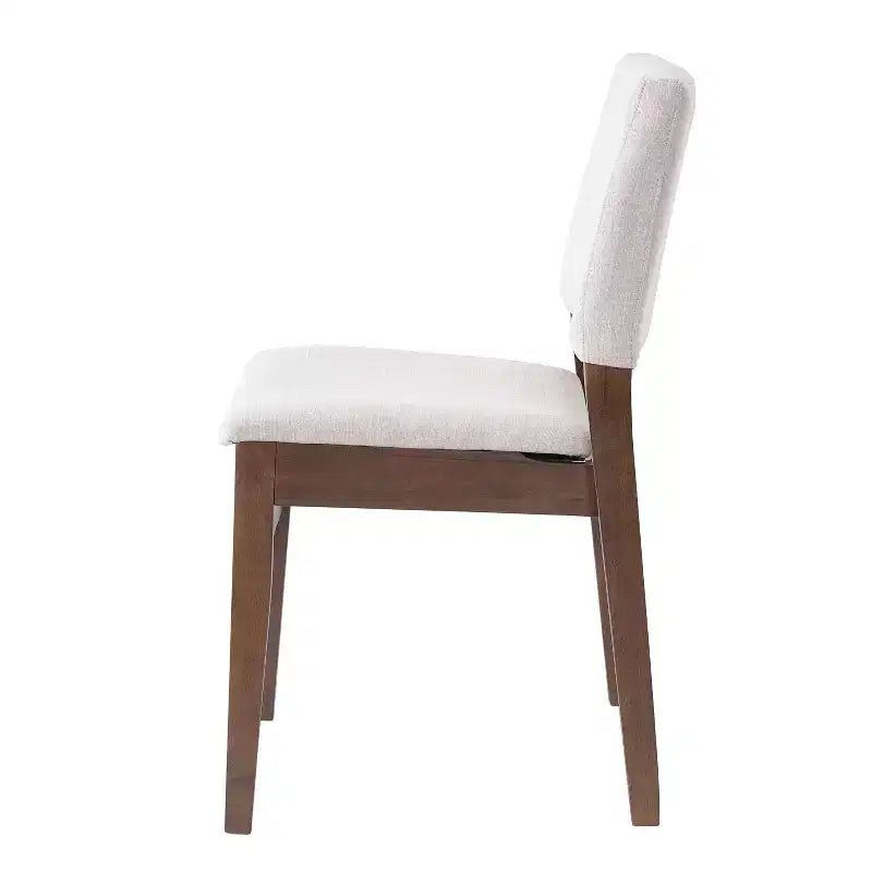 Chaises de salle à manger empilables rembourrées, assise et dossier en tissu de lin, cadre en bois massif, chaises de cuisine rustiques pour salle à manger et salon