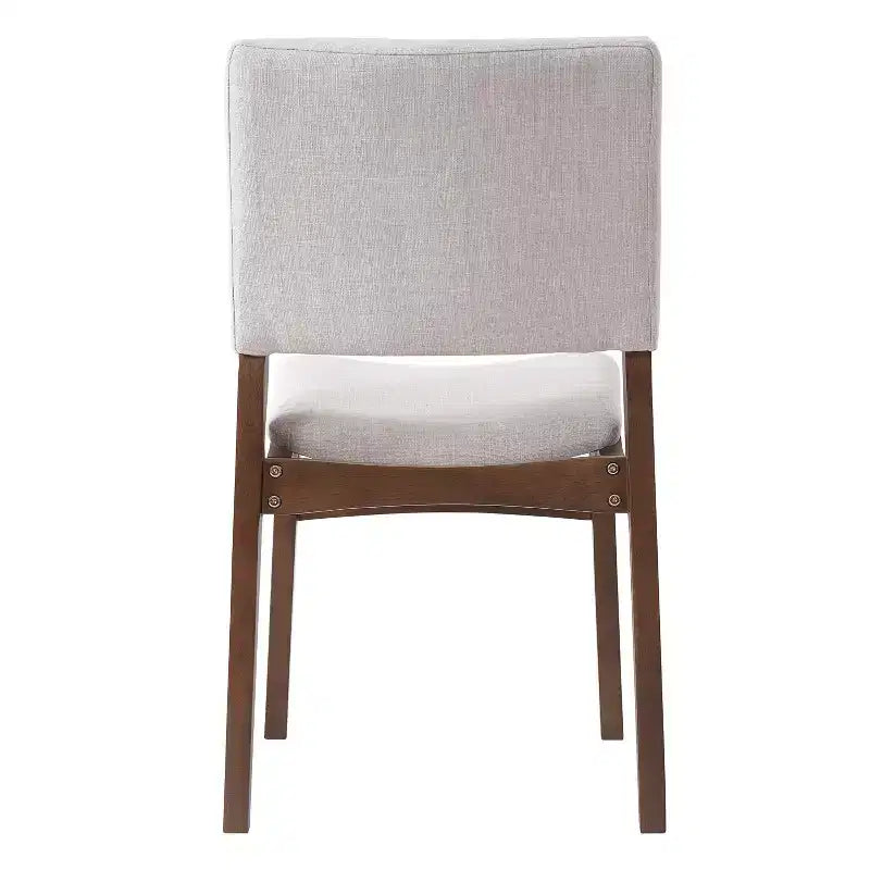 Chaises de salle à manger empilables rembourrées, assise et dossier en tissu de lin, cadre en bois massif, chaises de cuisine rustiques pour salle à manger et salon