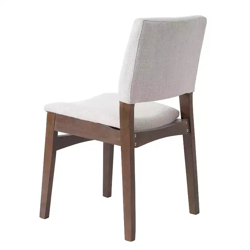 Chaises de salle à manger empilables rembourrées, assise et dossier en tissu de lin, cadre en bois massif, chaises de cuisine rustiques pour salle à manger et salon