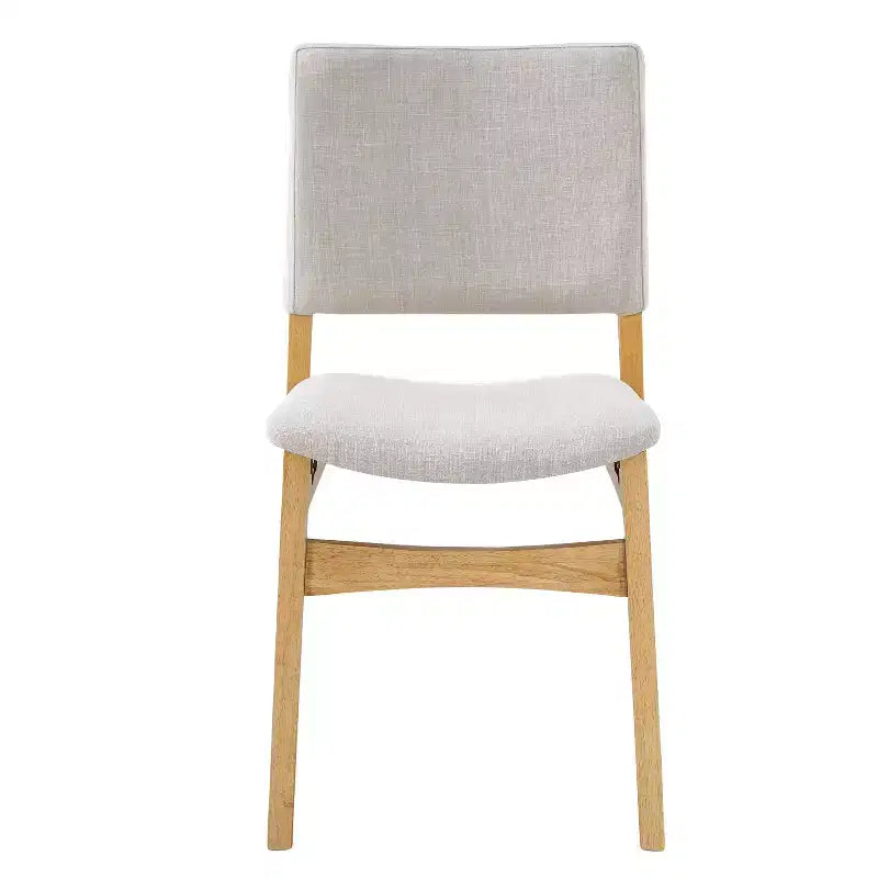 Chaises de salle à manger empilables rembourrées, assise et dossier en tissu de lin, cadre en bois massif, chaises de cuisine rustiques pour salle à manger et salon