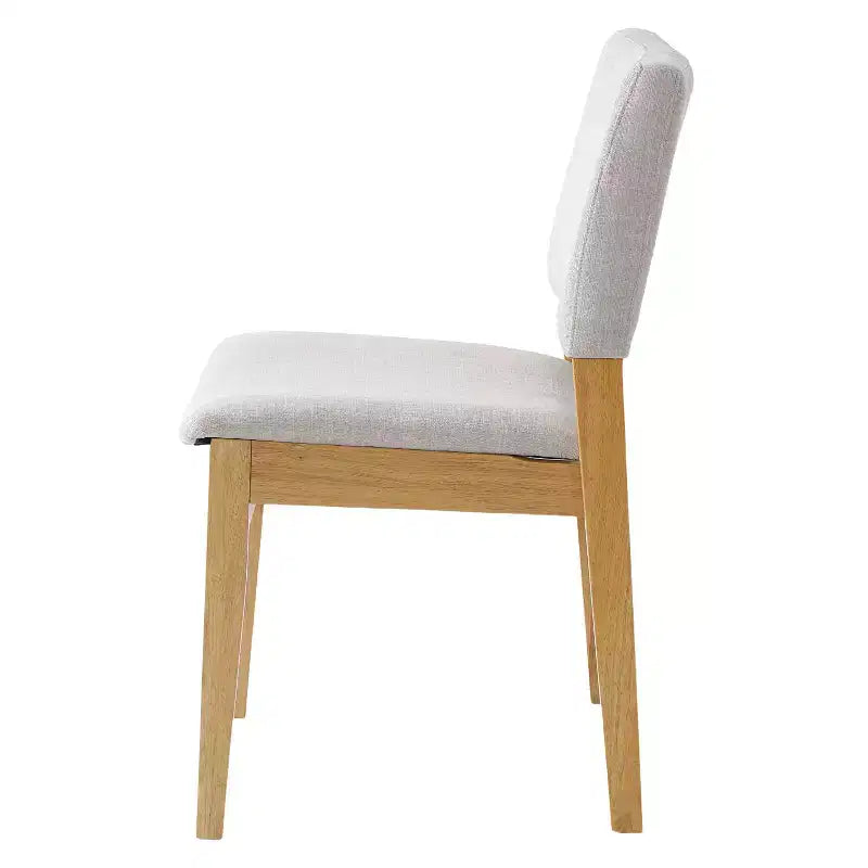 Chaises de salle à manger empilables rembourrées, assise et dossier en tissu de lin, cadre en bois massif, chaises de cuisine rustiques pour salle à manger et salon