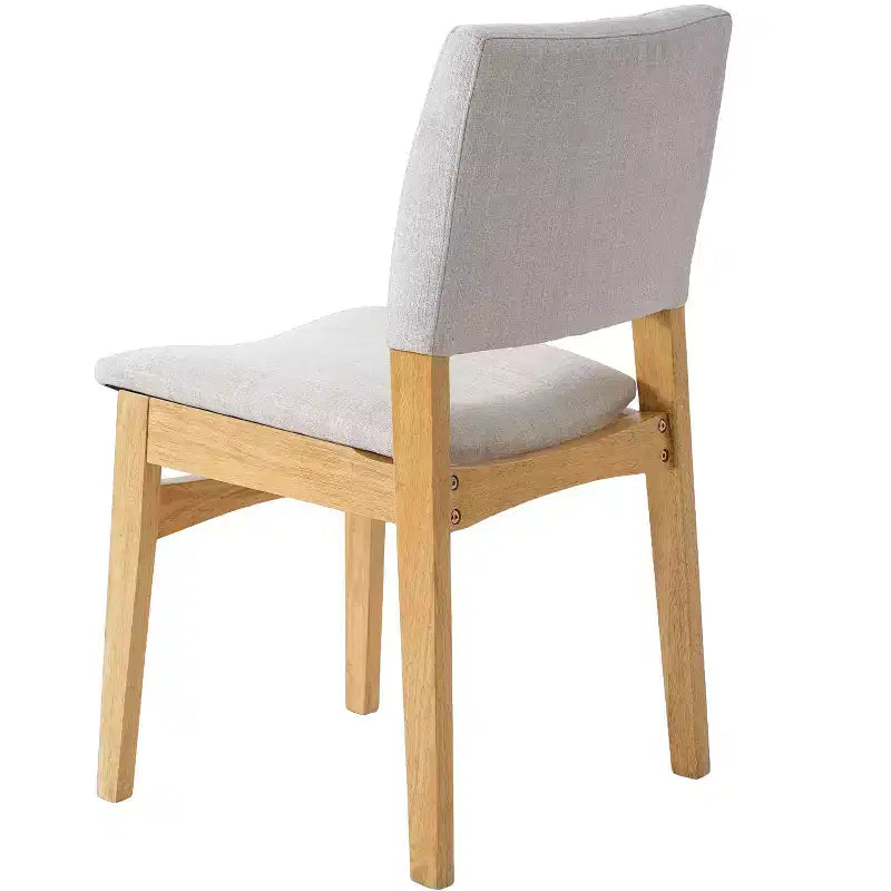 Chaises de salle à manger empilables rembourrées, assise et dossier en tissu de lin, cadre en bois massif, chaises de cuisine rustiques pour salle à manger et salon