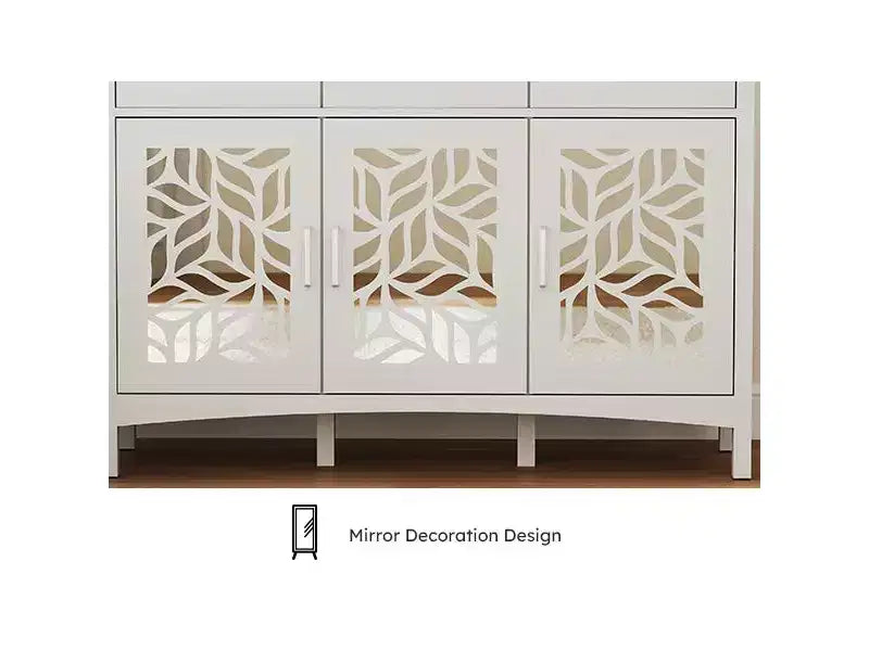 Bahut moderne avec étagères réglables, armoire de rangement multifonctionnelle avec 3 tiroirs et 3 portes