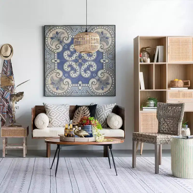 Table Basse Ovale Table d'Appoint Salon 99x66x41 cm