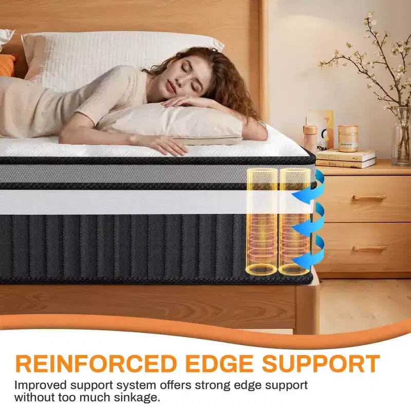 Matelas en mousse à mémoire de forme 14 po King Cooling Gel livré en boîte C, fermeté moyenne, soulagement de la pression, respirant