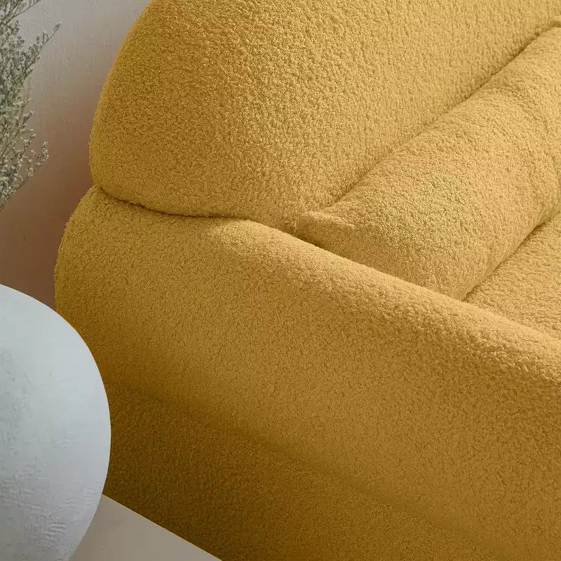 Canapé Moderne à Deux PlacesTissu Teddy, Cadre en Bois Robuste, Canapé Rembourré 2 Places avec Dossier pour Salon, Appartement ou Bureau