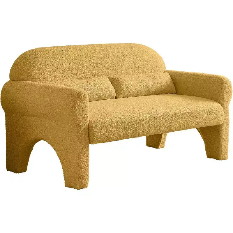 Canapé Moderne à Deux PlacesTissu Teddy, Cadre en Bois Robuste, Canapé Rembourré 2 Places avec Dossier pour Salon, Appartement ou Bureau