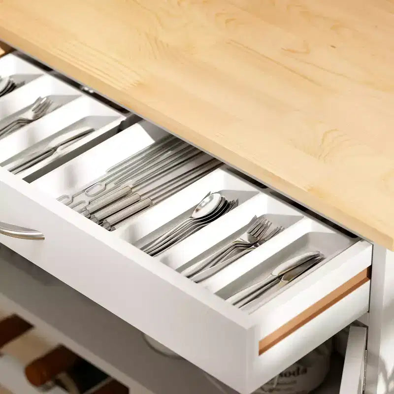 Chariot de bar roulant avec support à vin 9 bouteilles, petit chariot de cuisine avec rangements, comptoir en bois, blanc