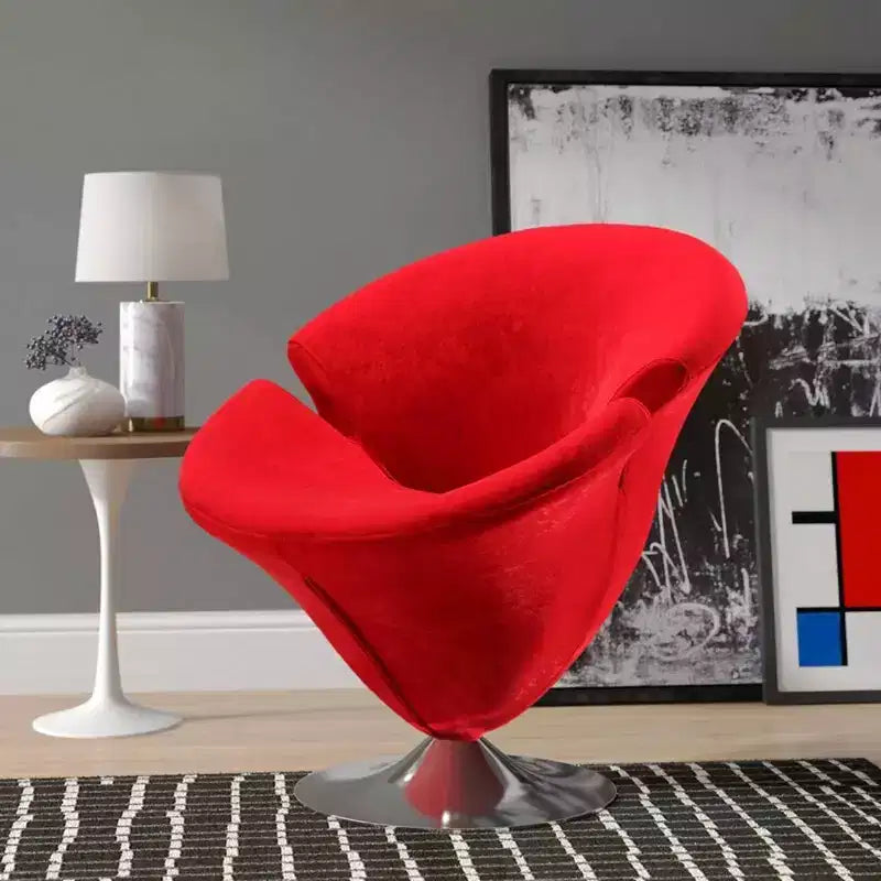 Lot de 2 fauteuils d'appoint pivotants en velours Tulip