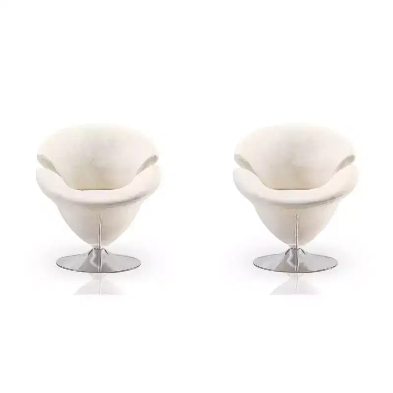 Lot de 2 fauteuils d'appoint pivotants en velours Tulip