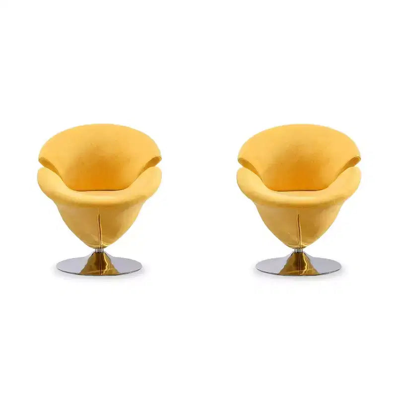 Lot de 2 fauteuils d'appoint pivotants en velours Tulip