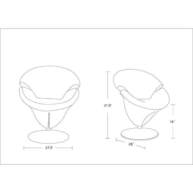 Lot de 2 fauteuils d'appoint pivotants en velours Tulip