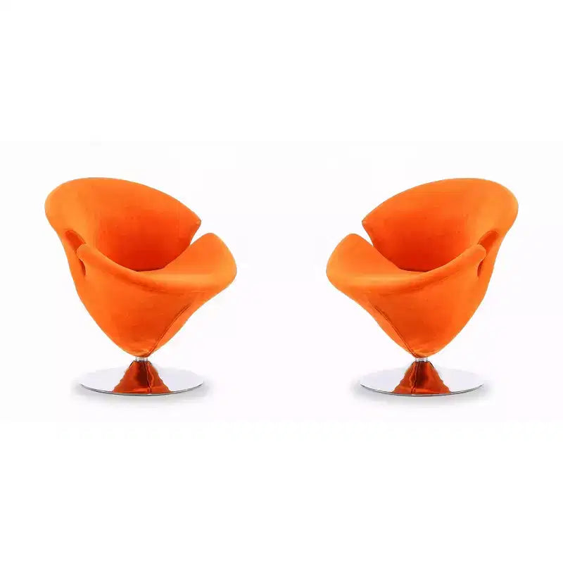 Lot de 2 fauteuils d'appoint pivotants en velours Tulip