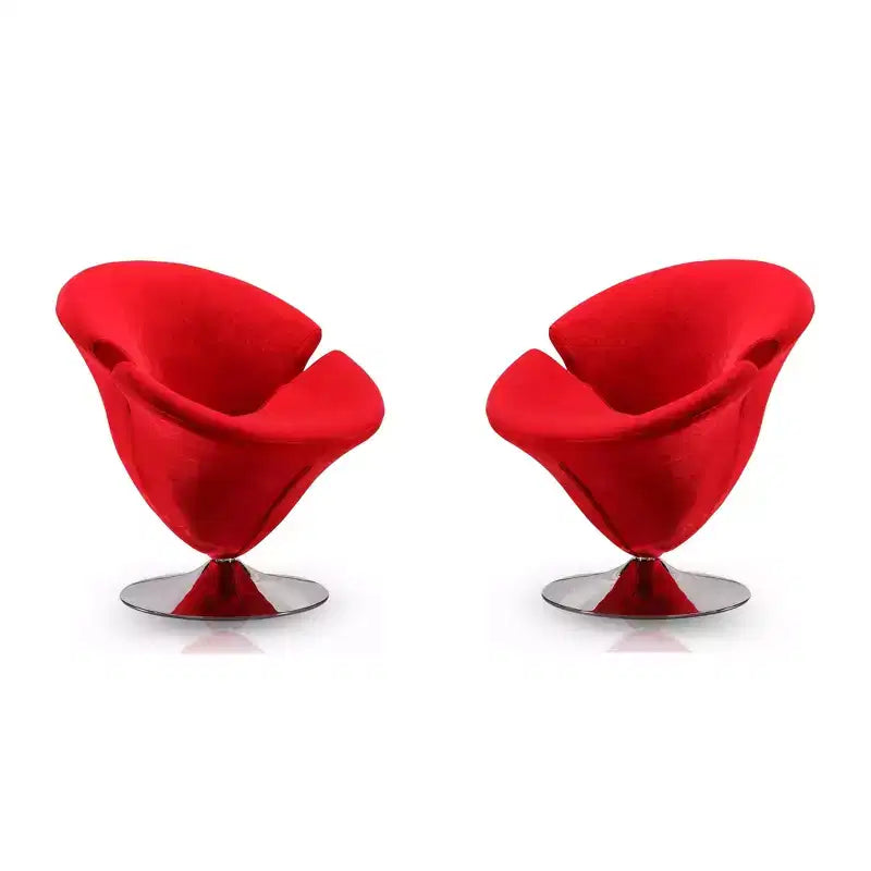 Lot de 2 fauteuils d'appoint pivotants en velours Tulip