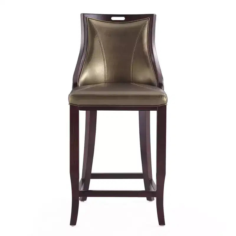 Lot de 2 tabourets de bar rembourrés « Empereur » en similicuir et bois de hêtre