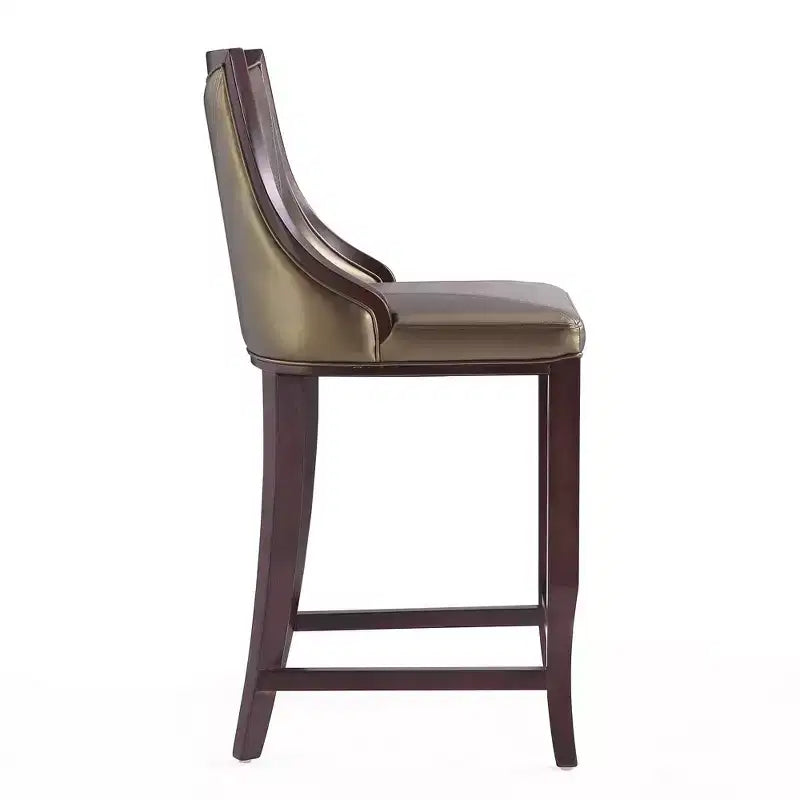 Lot de 2 tabourets de bar rembourrés « Empereur » en similicuir et bois de hêtre