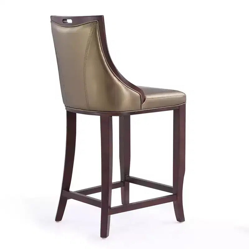 Lot de 2 tabourets de bar rembourrés « Empereur » en similicuir et bois de hêtre