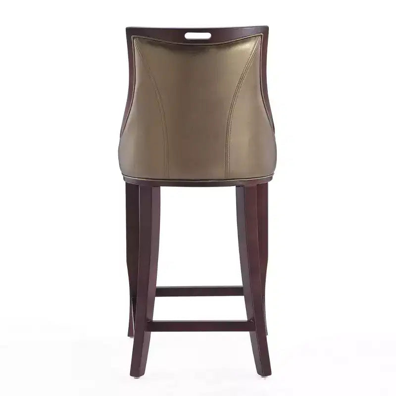 Lot de 2 tabourets de bar rembourrés « Empereur » en similicuir et bois de hêtre