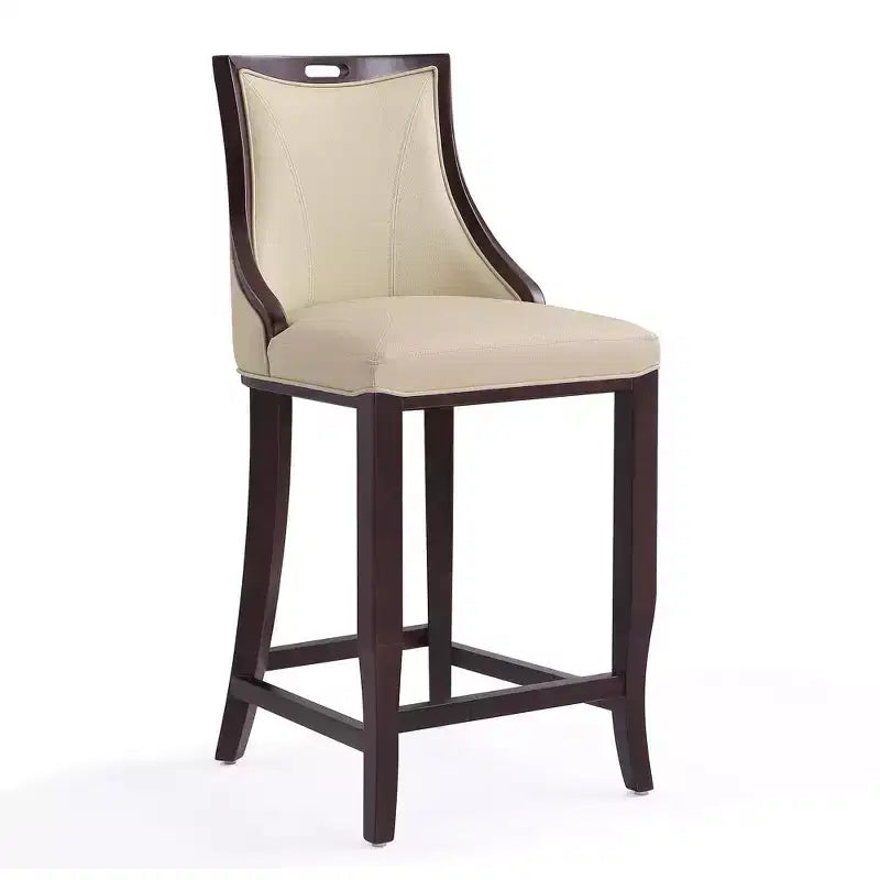 Lot de 2 tabourets de bar rembourrés « Empereur » en similicuir et bois de hêtre